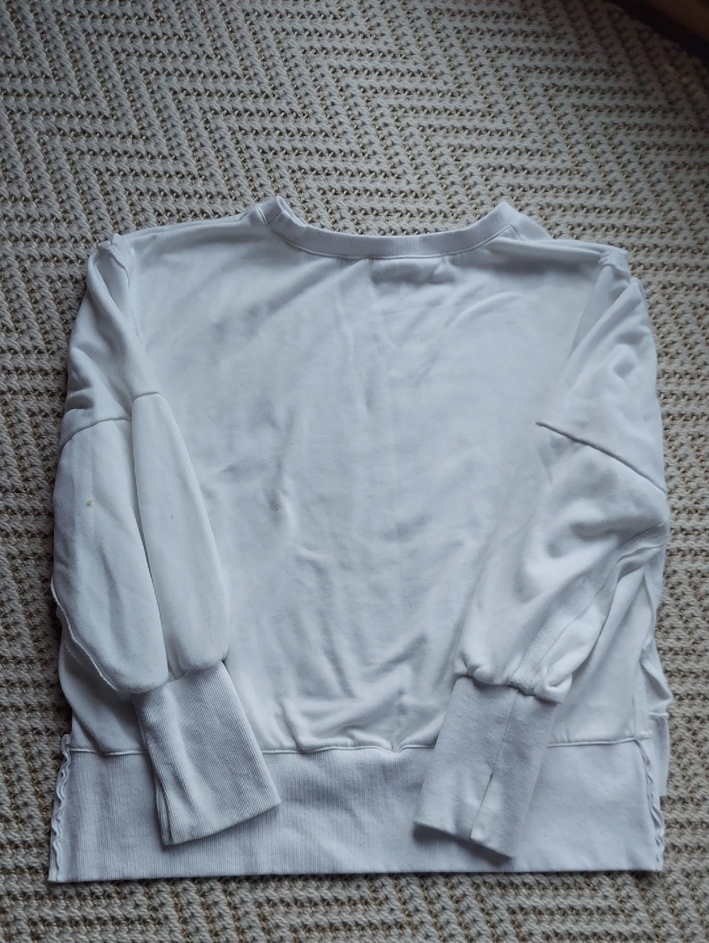 White Sweatshirt with Yellow Seashell Print - Picture 3 of 4